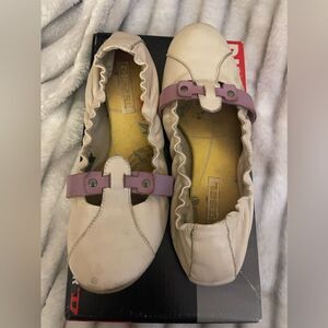 Diesel flats/shoes cream & purple size 6.5